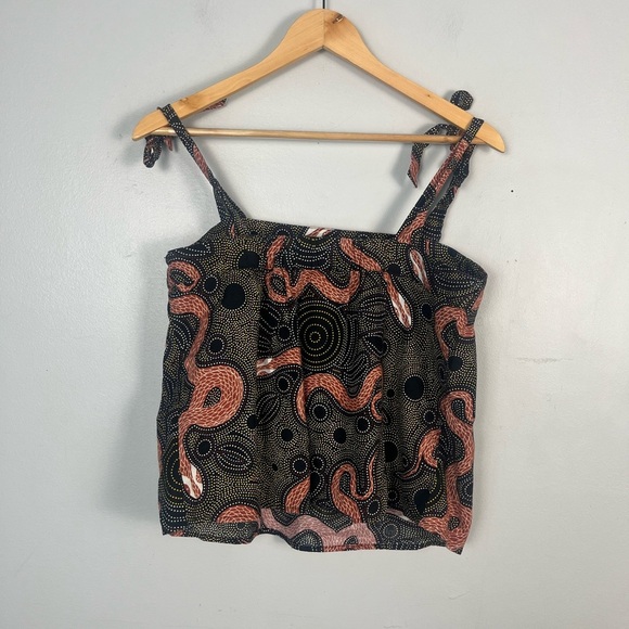 ANTHROPOLOGIE Corey Lynn Calter Ibiza Snake Tie Tank Top Size Small - Picture 5 of 6